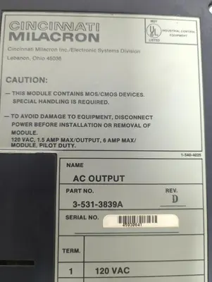 Used CINCINNATI 3-531-3839A Industrial Controls Ohio US | Surplus Asset Holdings #1399462