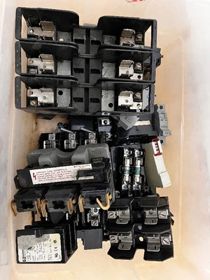 Assorted Electrical Fuse Holders and Disconnect Blocks Collection