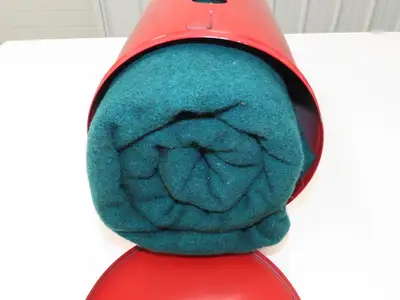 Cotton Goods Vintage Fite Rite Woolen Fire & First Aid Blanket With Cannister
