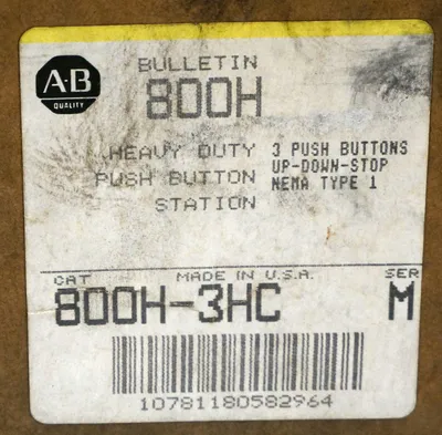NEW ALLEN BRADLEY 800H-3HC PUSHBUTTON STATION SER. M, 800H3HC
