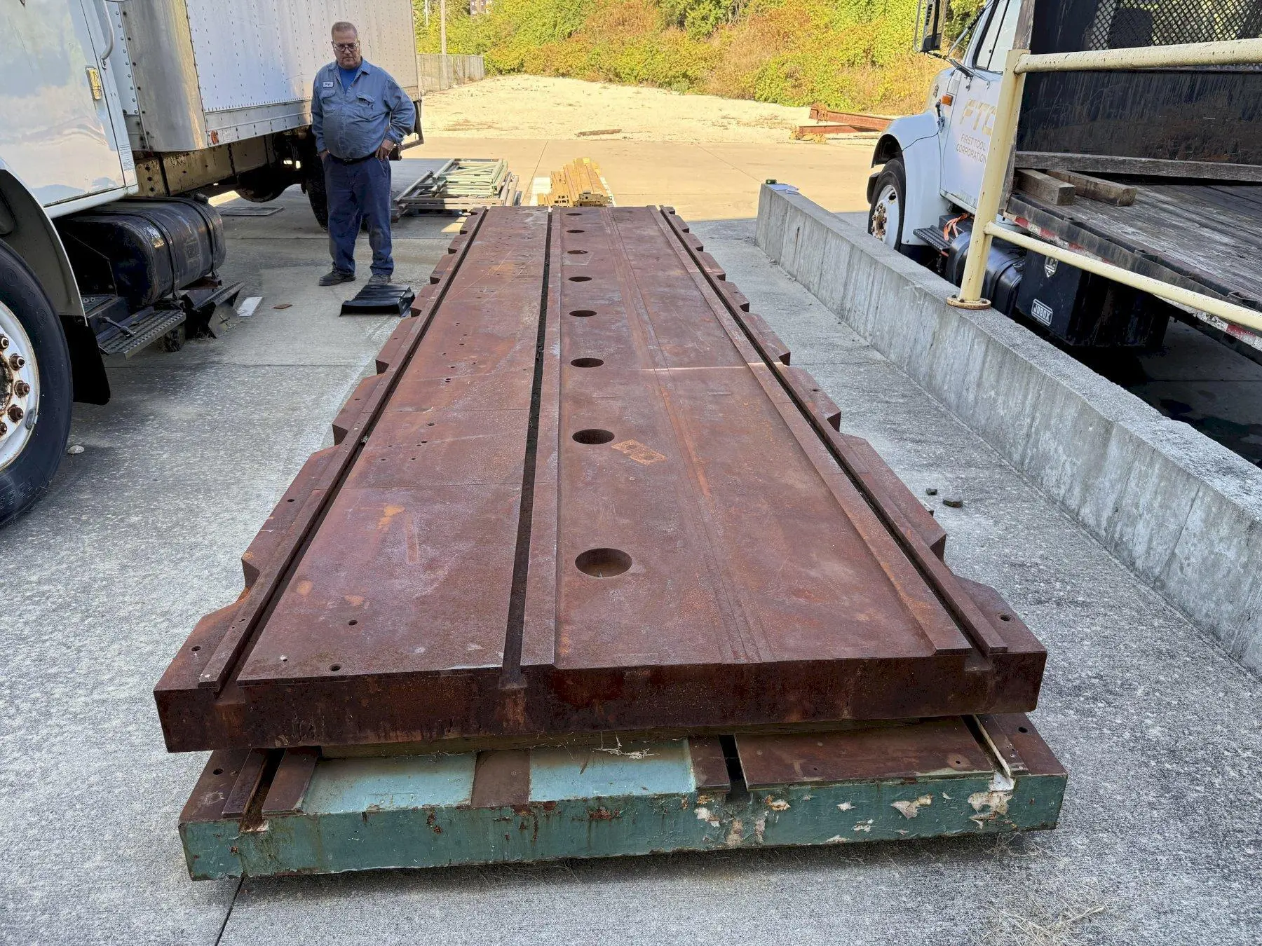 63" X 240" X 6" T-SLOTTED FLOOR PLATE. STOCK # 1002625
