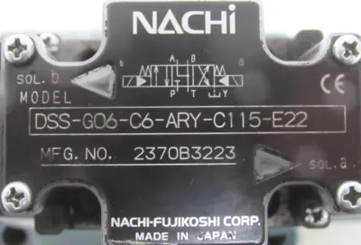 NEW NACHI DSS-G06-C6-ARY-C115-E22 SOLENOID VALVE OCY-G01-W-Y-20