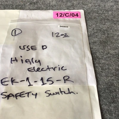 Used Highly Electric EK-1-15-R Misc Electrical & Power Parts California US | Davliegogo LLC #1720444