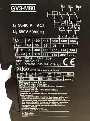 USED TELEMECANIQUE GV3-M80