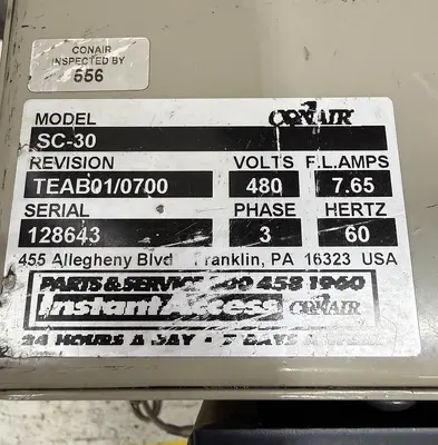 Used CONAIR FRANKLIN SC-30 Dryers Michigan US | Ideal Machinery #1299852