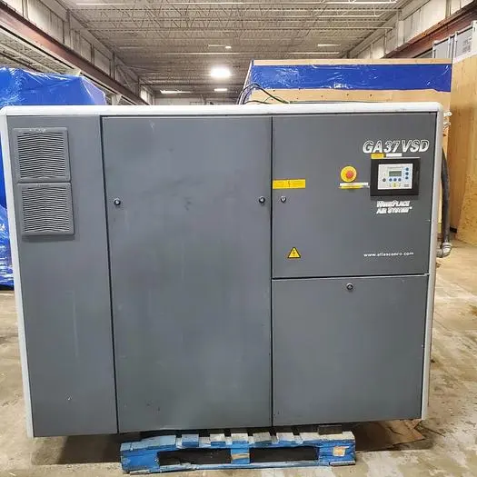 Used 2005 ATLAS COPCO GA37VSD Rotary Screw & Sliding Vane Air Compressors Ontario CA | Gizmo Machine Tools #408772
