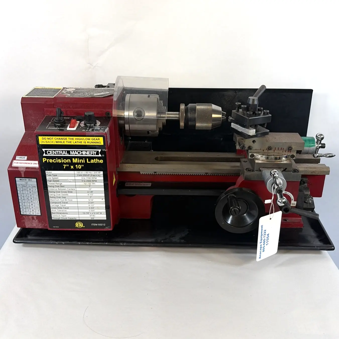 Used Central Machinery 93212 Engine Lathes California US | ANACAPA EQUIPMENT BROKERS, INC #1540717