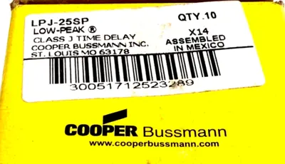 NEW 9 COUNT COOPER BUSSMANN LPJ-25SP LOW PEAK FUSES LPJ25SP