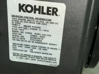 Used 2022 KOHLER CH640 Motors (misc) Ohio US | HGR 24 #1506895