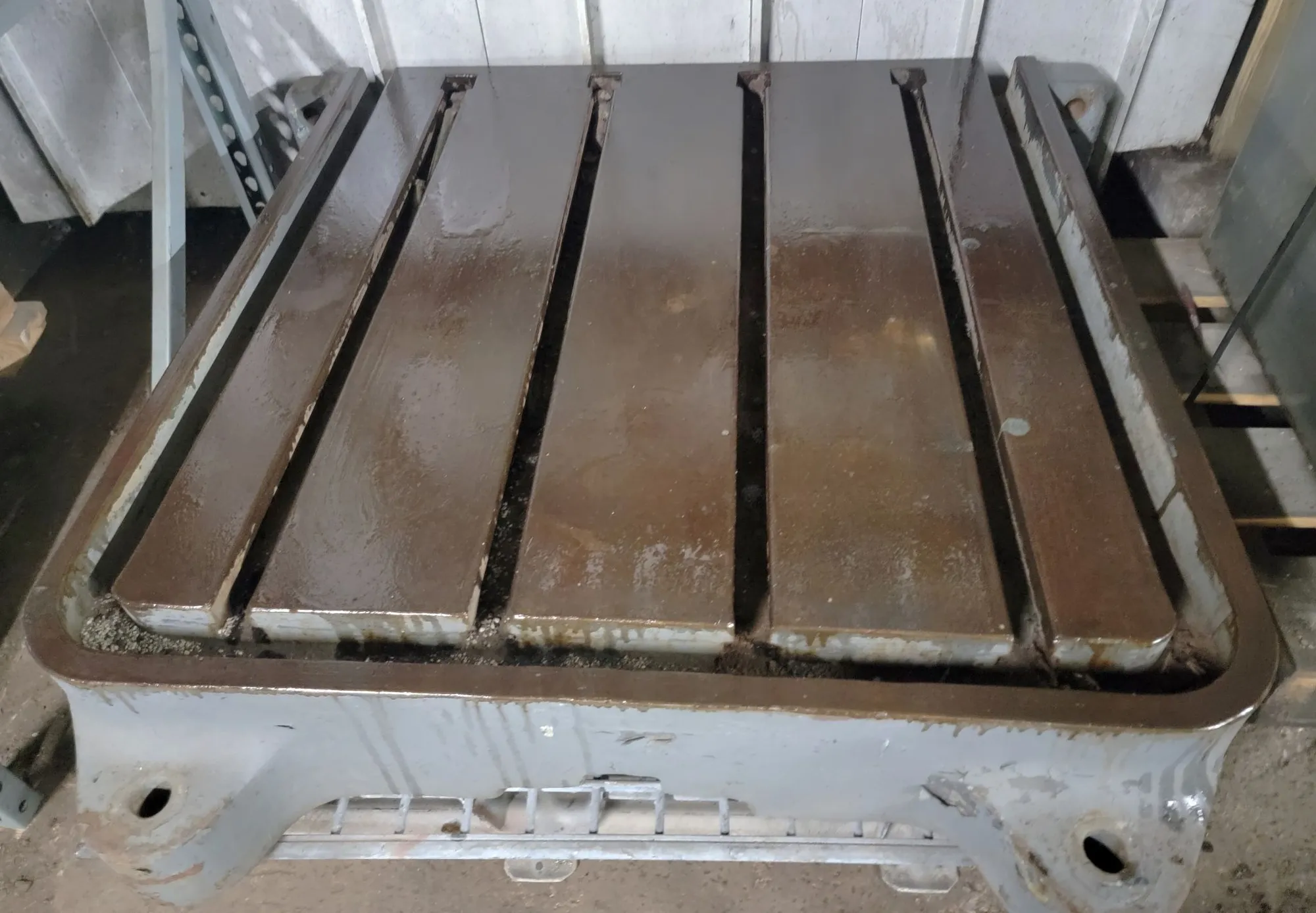 USED T-SLOTTED RADIAL DRILL BASE