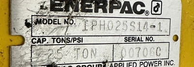 ENERPAC IPH25S14-1 25TON H FRAME PRESS