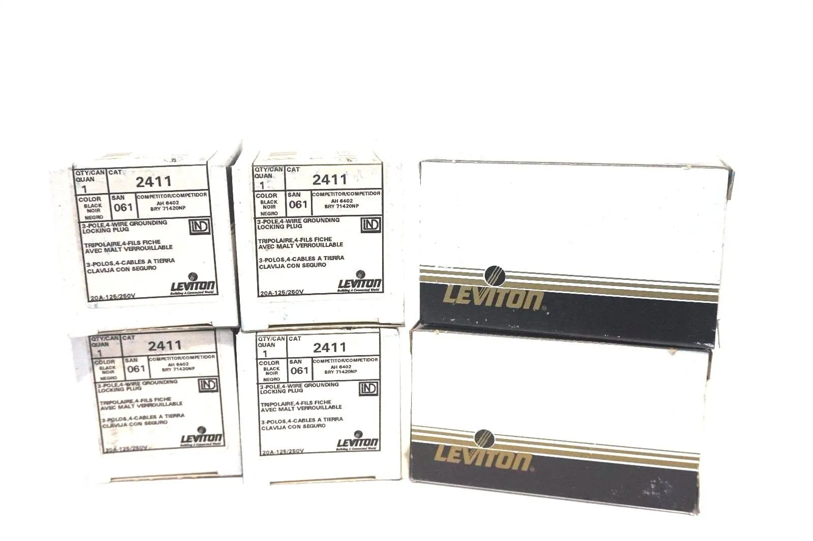 6 NEW LEVITON 2411 LOCKING PLUG