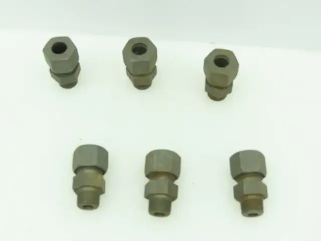 VOSS Steel Flareless Metric Straight Male Connector 12mm Tube  3/8 BSPT Lot of 6