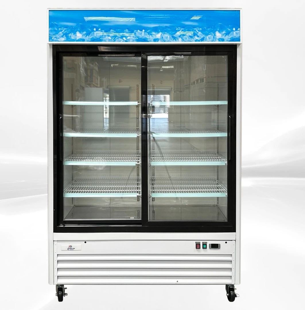 171-0214 53" Two Glass Door Self Contained Cooler