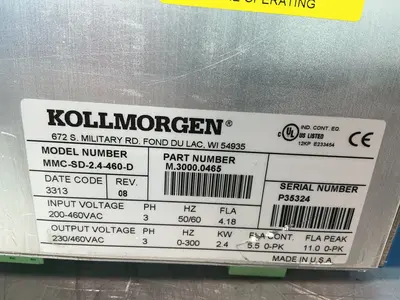 Used KOLLMORGEN MMCSD2.4460D Servo Drives Ohio US | HGR 24 #1330325