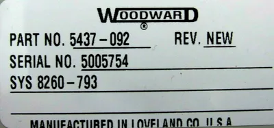 USED WOODWARD 5437-092 EXPANSION CHASIS REV NEW 5437092
