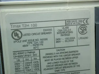 USED ABB TMAXT2H100