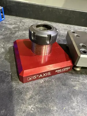 5th Axis Quick Change Fixture Plate With 5th Axis R96-DM25 Riser Plate With a 5th Axis DM25 Dovetail