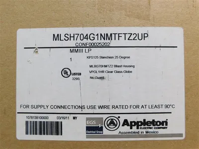 Appleton MLSH704G1NMTFTZ2UP 70W Metal Halide Light Fixture KPS125 25 Degree New