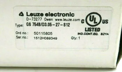 NEW LEUZE ELECTRONIC GS 754B/D3.05-27-S12 SENSOR D-73277 GS754BD30527S12
