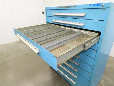 Nu-Era Modular Tool Storage Cabinet 10 Drawer 45x28x61" Stanley Vidmar Blue