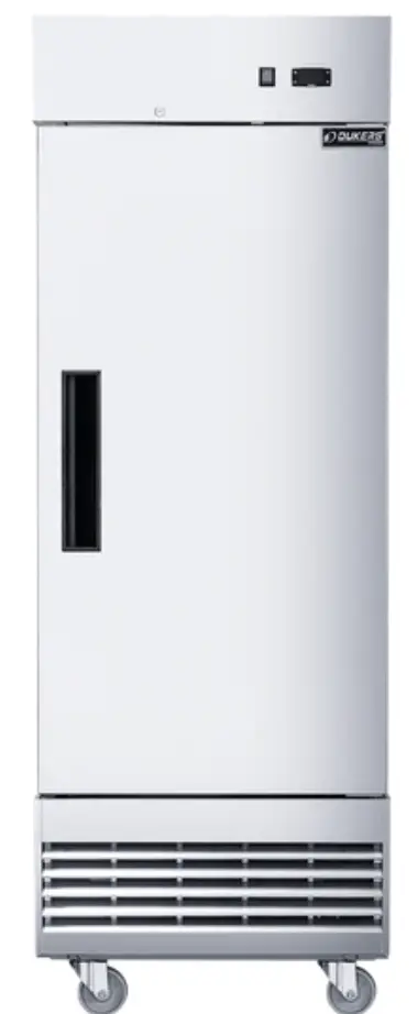New | in-Stock Dukers New Dukers D28ER Compact Single Door Commercial Refrigerator in Stainless Steel Refrigerators Illinois US | Falcon Restaurant Supply #1375148