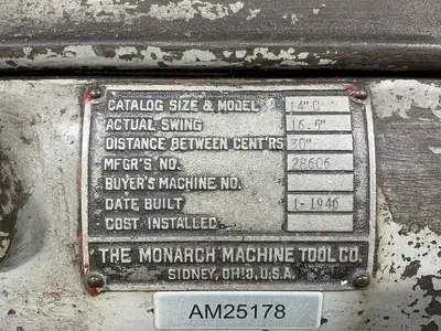 Used 1946 THE MONARCH MACHINE TOOL CO. 14”C Engine Lathes Ohio US | HGR 24 #1406209
