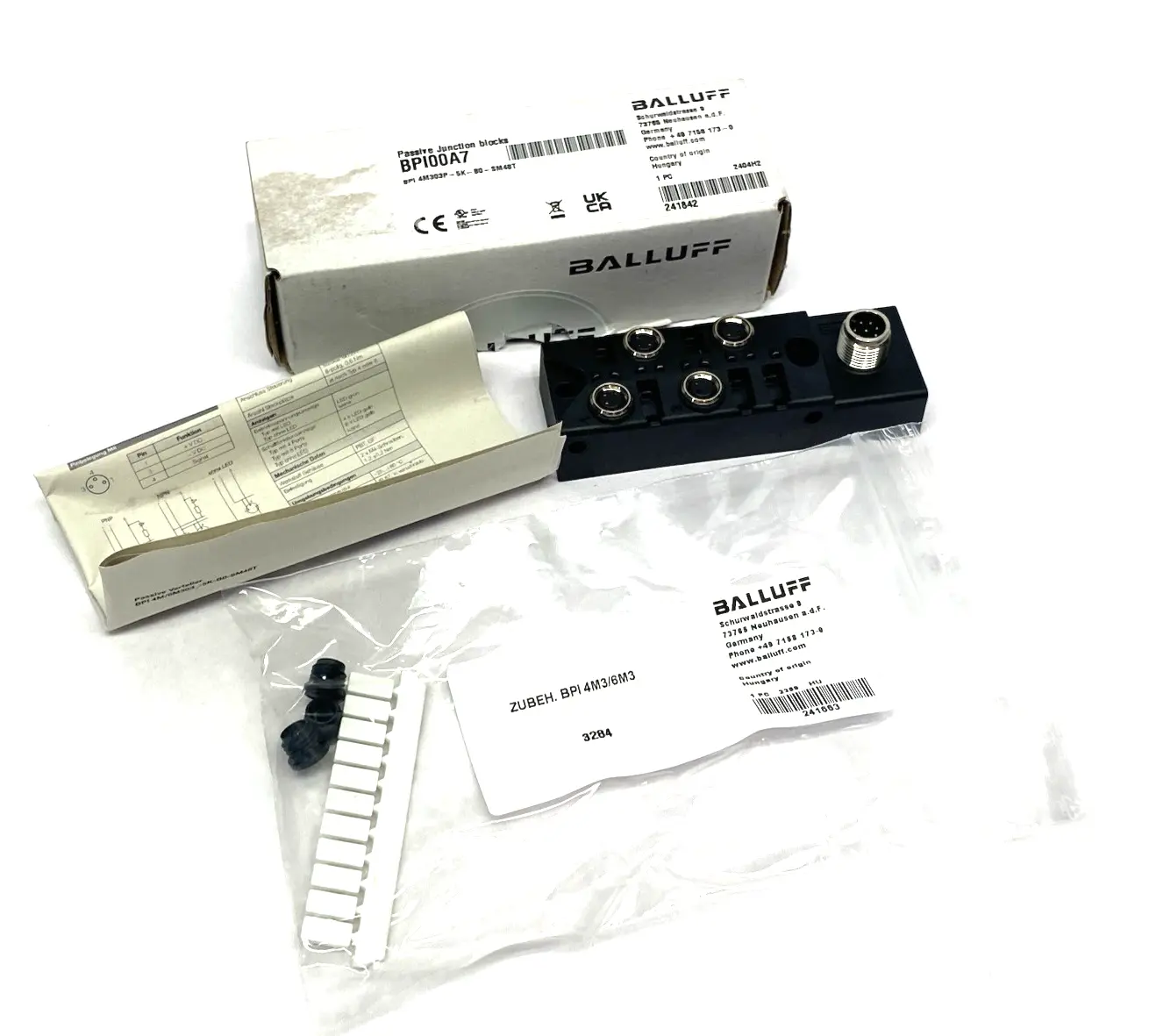Used Balluff Junction Block 4x M8x1-Female, 3-pin BPI 4M303P-5K-B0-SM48T PLC Processors Michigan US | Maverick Industrial Sales #1389155