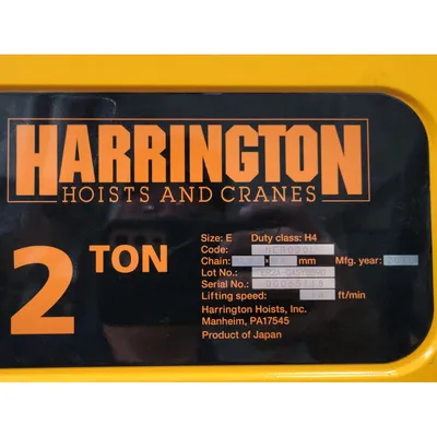 Used HARRINGTON HOISTS, INC. NER020L Hoists (All Types) West Virginia US | JM Industrial #1566560