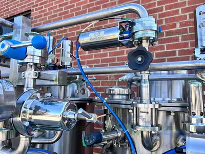 NEW CENTEC EMULSIFICATION SKID 10 GPM W/ 2 - 200L TANKS, FRISTAM FSP POWDER MIXER