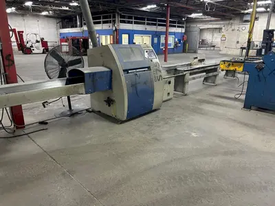 6" HIGH X 14" WIDE DIMTER  OPTICUT MODEL #S75 CROSS-CUT AUTOMATIC WOOD SAW, NEW 2003: STOCK #22923