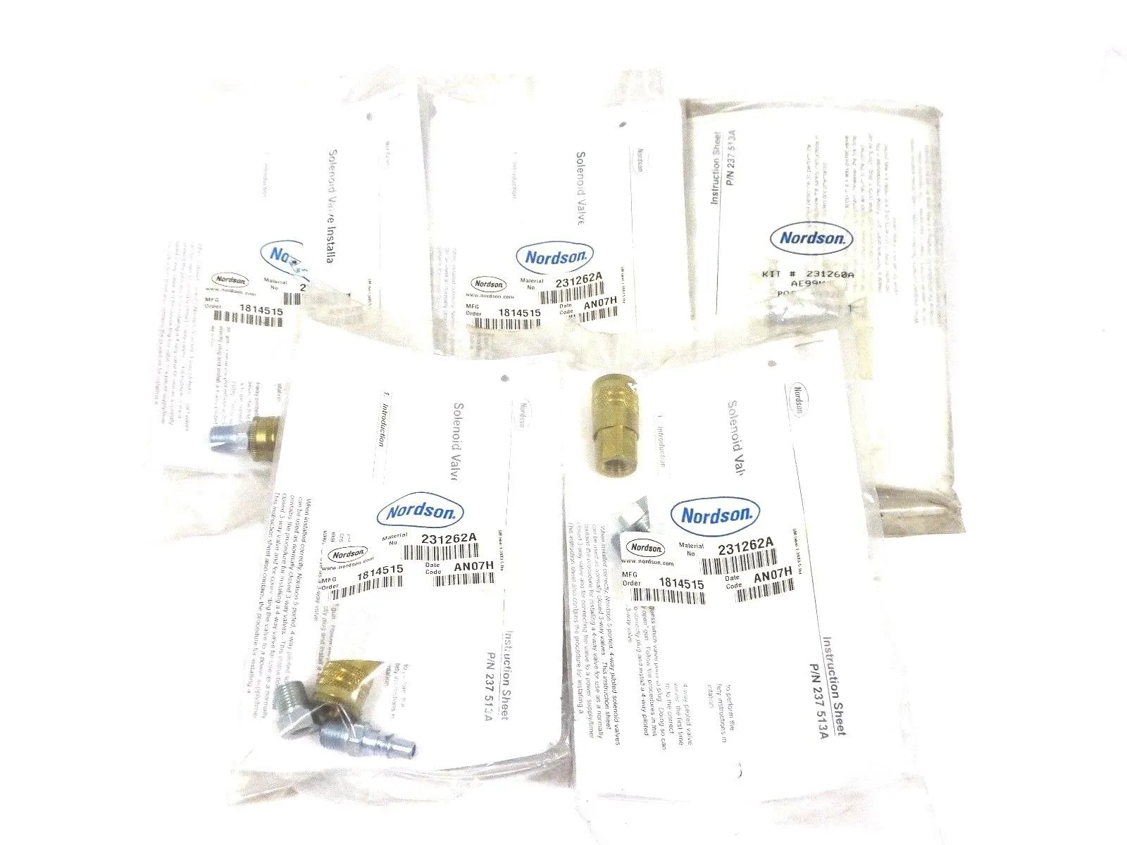 5 NEW NORDSON 237 513A SOLENOID VALVE INSTALLATION KITS
