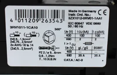USED SIEMENS 3RV1011-1CA10