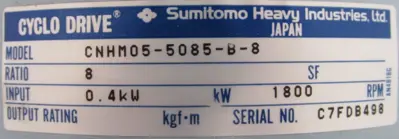 NEW SUMITOMO CNHM05-5085-B-8 GEARMOTOR 8:1 400/440V FB-05A1 CNHM055085B8