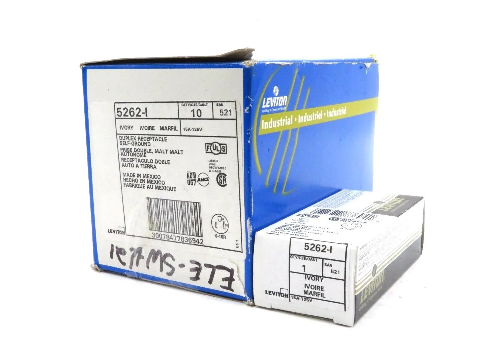 10 NEW LEVITON 5262-1 RECEPTACLE DUPLEX 15AMP IVORY