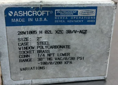 Used Ashcroft _UNKNOWN_ Vacuum Gauges / Controllers South Carolina US | Palmetto Automation #1485575