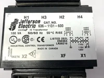 USED JEFFERSON ELECTRIC UNICAP IC TRANSFORMER 100VA 50/60HZ