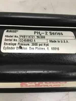 USED SCHRADER BELLOWS PHB114721 16.000