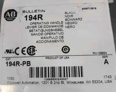 Allen Bradley 194R-PB Operating Disconnect Handle Loc4C39