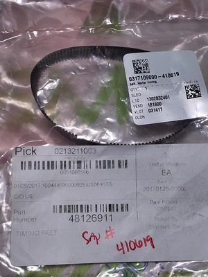 UNIVERSAL INSTRUMENTS 48126911 KEVLAR TIMING BELT - NEW