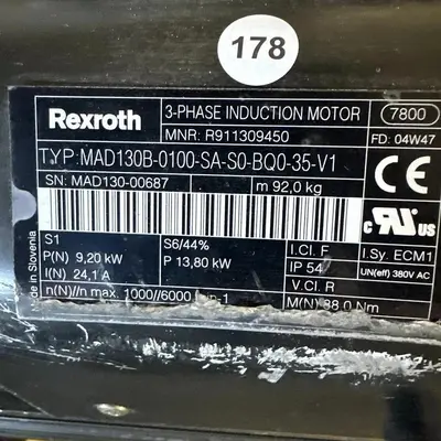 Rexroth R911309450 Servo Induction Motor MAD130B-0100-SA-S0-BQ0-35-V1 #HP106