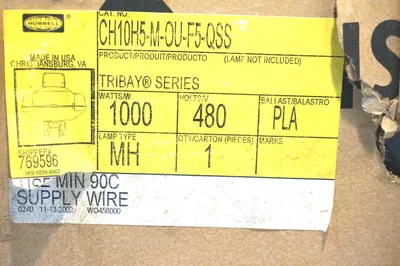 NEW HUBBELL CH10H5-M-0U-F5-QSS LIGHT FIXTURE TRIBAY SERIES CH10H5M0UF5QSS