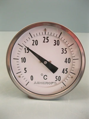 Lot (2) Ashcroft 0-50C° Adjustable Angle Thermometer 5" Dial 8" Stem 1/2" NEW F3