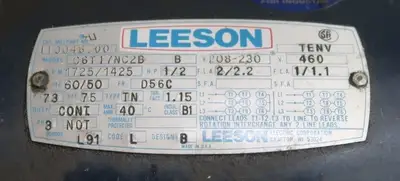 1/2 hp, 1725 rpm Gearmotor