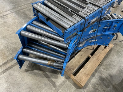 Accuglide/Buschman 1303 Roller Conveyer set, 130' (3 of 5'6" cur