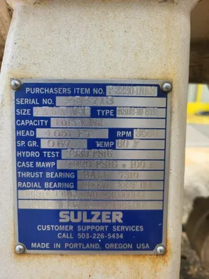 NEW SULZER BINGHAM 4X6X10.5C MSD2
