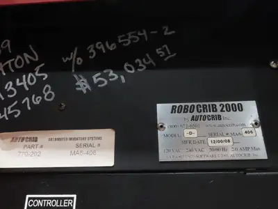 Auto Crib RoboCrib 2000 Industrial Tool Parts Vending Machine Inventory Stock