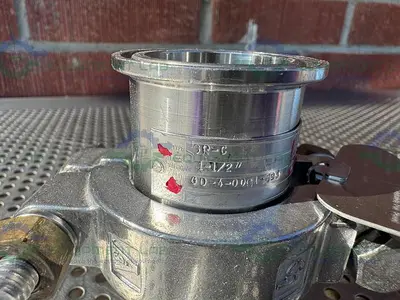 USED BS&B GR-C SAFETY HEAD 1 1/2" FITTING W/ 45 PSIG RUPTURE DISC, 1" TEE FITTING