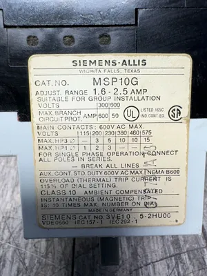 Siemens MSP10G Electrical/PLC/Automation | ESS Industrial Equipment Sales (6)