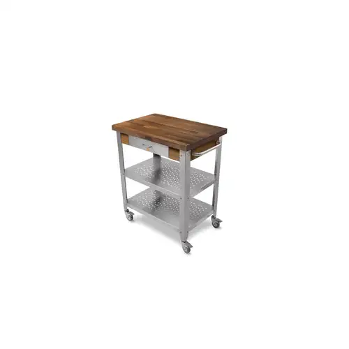 John Boos WAL-CUCE30 Cart w/ Walnut Top & (2) Shelves, 20x30x35"